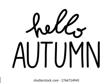 Hola, otoño. Ilustración vectorial aislada en fondo blanco.