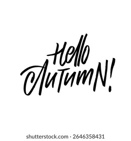 Hello Autumn Handwritten Typography Artwork A beautiful representation of the autumn season
