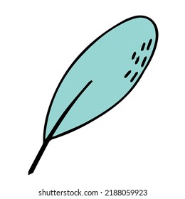 Hello, Autumn. Autumn leaf. Doodle style. Design or sticker. Isolated illustration. Vector.