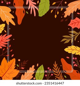 Hello Autumn Leaves floral Background 