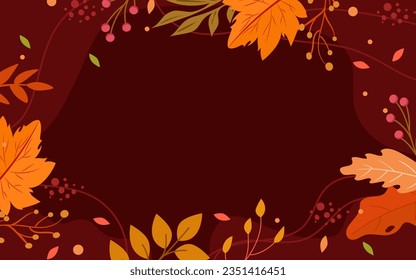Hello Autumn Leaves floral Background 