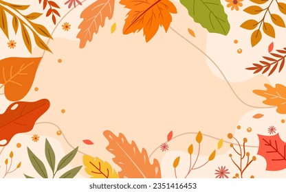 Hello Autumn Leaves floral Background 