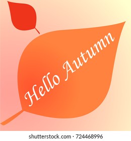 Hello Autumn Leaves Vector Icon Illustration