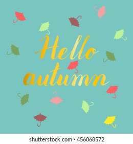 Hello autumn lettering