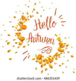 Hello autumn lettering