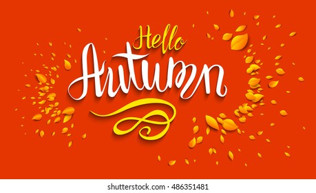 Hello autumn lettering
