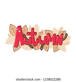 Hello Autumn lettering. Elements for invitations, posters, greeting cards. Seasons Greetings