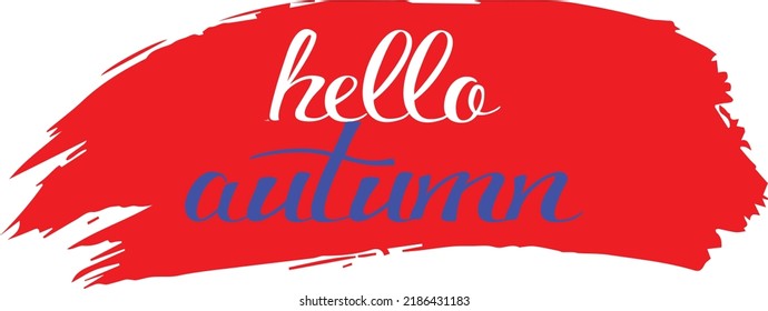 Hola logotipo de grabado de otoño, ilustración vectorial. Bienvenida nueva temporada,vector de temporada de Autum.EPS 10