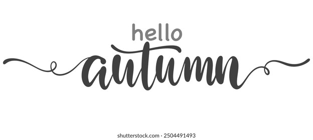 Hello autumn lettering quote Vector eps