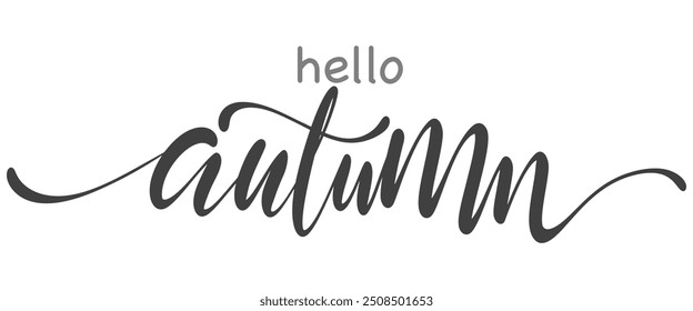 Hello autumn lettering vector eps