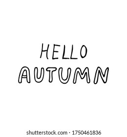 Hola grabado otoñal en vector. Hola texto de otoño. Hola frase de otoño en vector