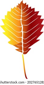Hola otoño. Una hoja naranja otoñal. Resumen mínimo para banner de otoño, impresiones, arte, dibujo de decoración casera, tela y papel pintado. Ilustración del vector