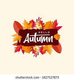 Hello Autumn Pattern Vector Design Illustration For Celebrate Moment