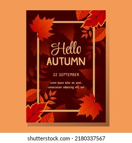 Hello Autumn Retro Poster Design