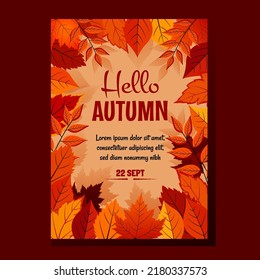 Hello Autumn Retro Poster Design