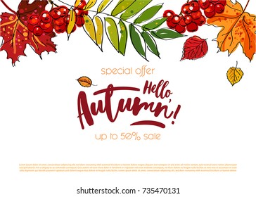 Hello autumn sale background