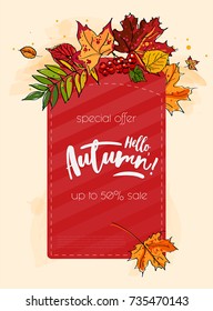 Hello autumn sale background