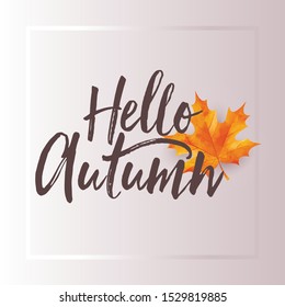 Hello autumn. Autumn sale banner design. vector illustration. 