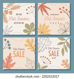 Hello Autumn sale card concept. Vector illustration