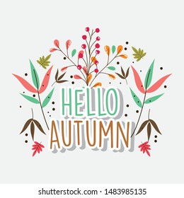 hello autumn season flat design
