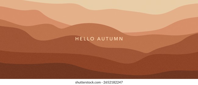 Hello Autumn temporada paisagem cartaz ou cobertura com belas folhas brilhantes e plantas. Plano de fundo do outono, banner da Web ou design do folheto. Modelo para publicidade, impressão, embalagem, mídias sociais