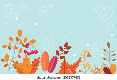 Hello Autumn Season Scene With Leafs