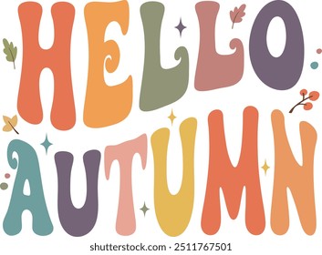 Hello Autumn Season Text for fall winter shirt

