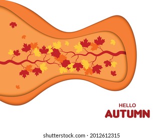 Hello Autumn Simple Greeting Template