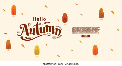 Hello Autumn, Thanksgiving day, fall, Typography, Calligraphy design, vector illustration 