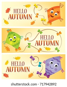 Hello autumn theme banners 1 - eps10 vector illustration.