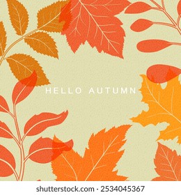 Hola otoño fondo de moda. Diseño de arte moderno de otoño, Plantillas para carteles, Anuncios, volantes, presentaciones, informes, ventas, encabezado, portada, redes sociales, anuncios de moda, decoración.