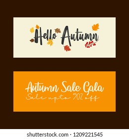 Hello Autumn typography with creative design vector 