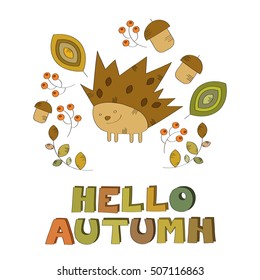 Hello autumn vector background 