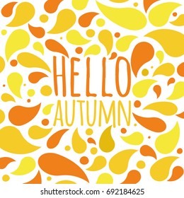 Hello autumn. Vector background.