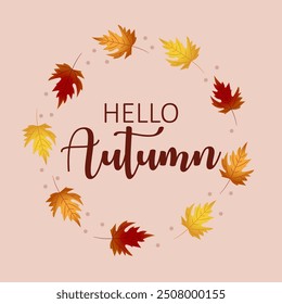 hello autumn vector background. it is suitable for card, banner, or poster