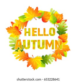 Hello autumn vector banner