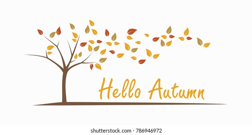 Hello Autumn Vector Design Art