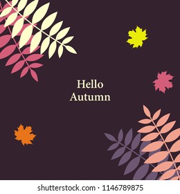 Hello autumn vector design set of poster and background.