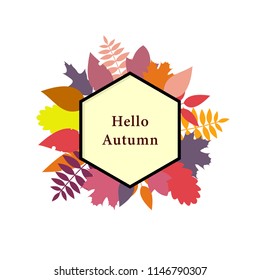 Hello autumn vector design set of poster and background.