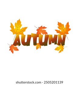 Hello autumn vector. Hand drawn hello autumn lettering background.