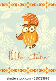hello autumn. vector illustration