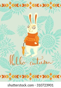 hello autumn. vector illustration