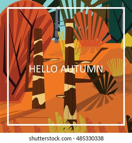 Hello autumn vector illustration.