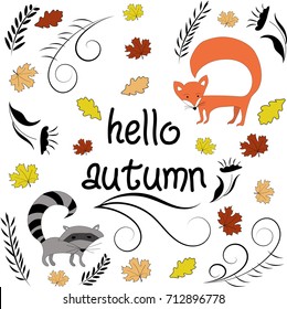 Hello autumn vector illustration.