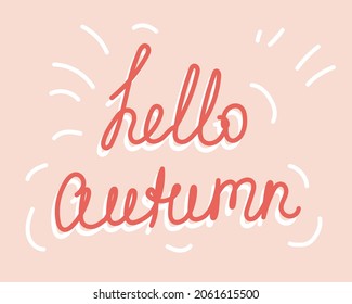 Hallo Herbstvektorgrafik von Hand. Vektorgrafik