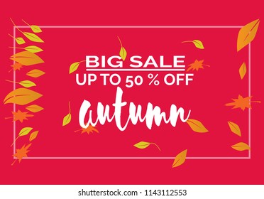 Hello Autumn Vector illustration. Fall sales design season. Thanksgiving Holiday decoration. Can be used for flyers, banners or posters