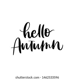 HELLO AUTUMN. VECTOR AUTUMN MONTH HAND LETTERING