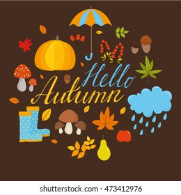 Hello, Autumn. vector set.