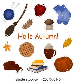Hello autumn. Autumn vibes sticker pack 