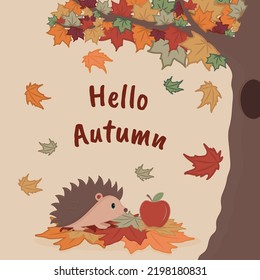 Hallo Herbst. Willkommen Banner. Vektordesign.